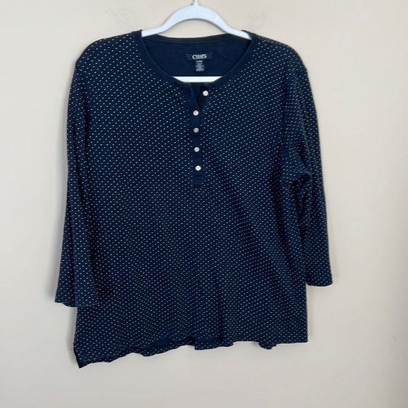CHAPS L Dark Blue Top - Picture 1 of 4